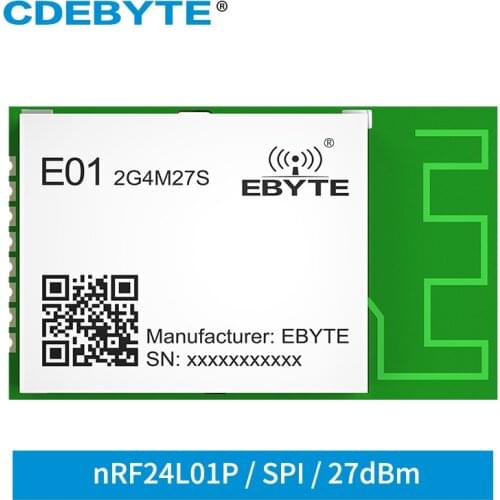 CDEBYTE E01-2G4M27S nRF24L01P 2.4GHz internal PA LNA 27dbm 2200m PCB on-board antenna SMD Wireless module