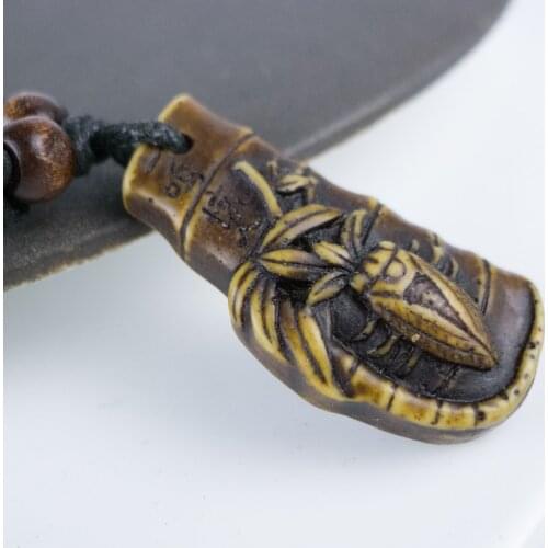 Chinese Culture pendants limitation Yak Bone Material Bone Art Necklace Pendant Vintage Mens adjustable Rope Necklaces #GZ331