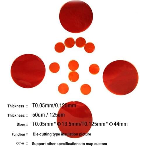 Polyimide Film Die-cutting Type 0.125 Small Disc Insulation Gasket Without Glue 0.05mm Punching Gasket