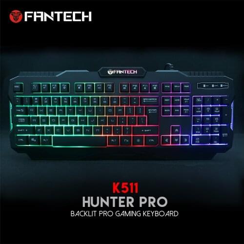 Fantech Wired Gaming Keyboard Mechanical Feeling Backlit Keyboards USB 104 Keycaps Keyboard Waterproof Computer Game Keyboards