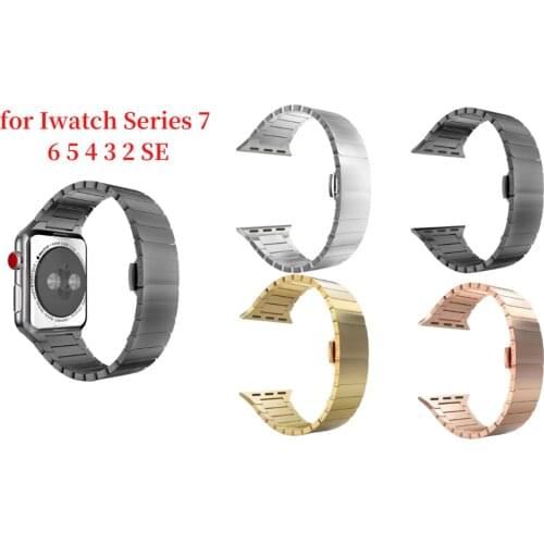 For Apple Watch Series 6 SE 5 4 3 2 1 Iwatch Band 38mm 42mm Stainless Steel Business Strap correa for Apple Watch 44mm 40mm