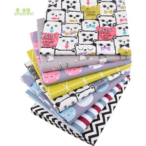 Chainho,Cats&Rabbit Series,Printed Twill Cotton Fabric,Patchwork Cloth For DIY Sewing&Quilting Baby & Childrens Material CC333