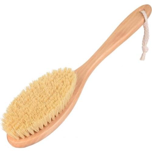 Body Cleaning Brush Burr-free Glowing Skin Cord Handheld Wooden Body Cleaning Brush for Beauty Gentle Massage Body Cleaning Brus