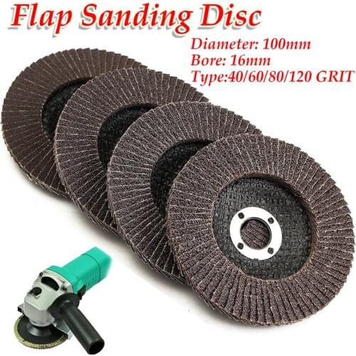 10Pcs 100mm Flap Discs 40/60/80/120 Grit Grinding Wheels Blades For Angle Grinder Sanding Disk Grinding Wheel Abrasive Tools