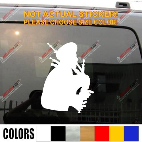 Scottish Bagpiper Bagpipes Scotland Car Decal Sticker Vinyl Truck Boat pick color and size