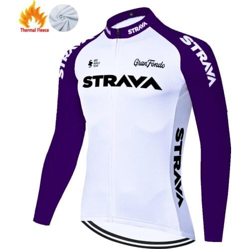 STRAVA long sleeve cycling jersey 2021 ​Winter Thermal Fleece abbigliamento ciclismo ​​for men women equipos de ciclismo