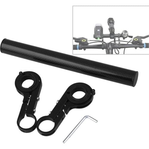 Carbon Tube Bicycle Handlebar Extender Mount Mountain MTB Bike Cycling Headlight Bracket Lamp Flashlight Holder Accessorie