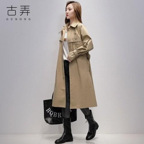 Windbreaker Womens Mid Long 2021 Spring New Korean Loose This Years Popular Womens Temperament Spring and Autumn Coat Fashion
