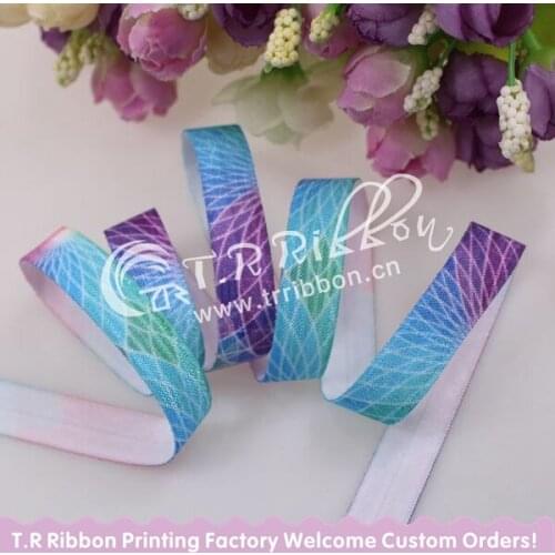 Top quality 5/8" FOE elastic , Rainbow Galaxy printed FOE ribbon, Heat transfer printed fold over elastic ribbon, 100yards/lot