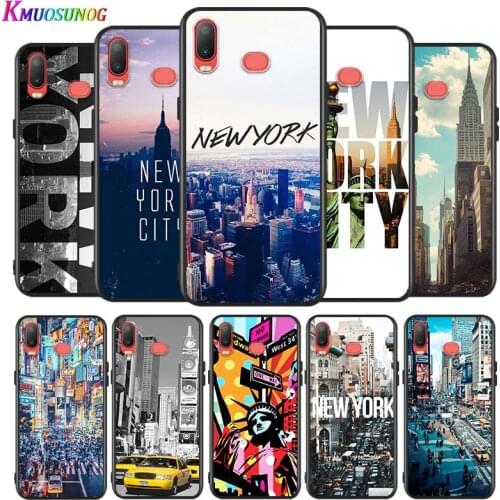 NEW YORK City For Samsung Galaxy A9 A8 Star A750 A7 A6 A5 A3 Plus 2018 2017 2016 Bright Black Phone Case
