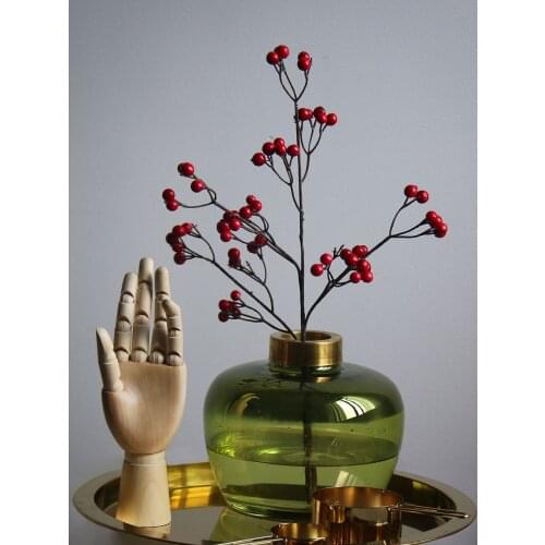 Green glass vase contemporary home Hydroponics Flower pots planters gold inlay home decorative vase fish tank