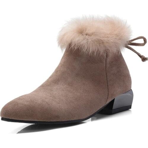 Big Size 9 10 11-17 boots women shoes ankle boots for women ladies boots Lacing of bare hoops