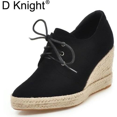 5 Styles Women Pumps Plus Size 33-41 Casual Cane Women Platform Wedges Sexy Pointed Toe Red Office Ladies High Heels Shoes Woman