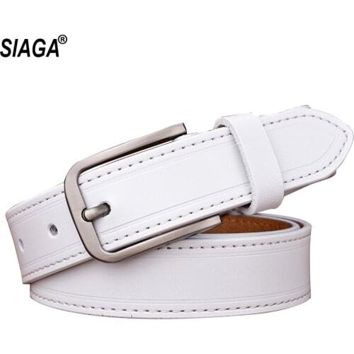 Brand Name Womens Cowhide Leather Female Pin Buckle Metal Fancy Vintage Belts Fashion Designers 2.8cm Wide 2020 FCO056