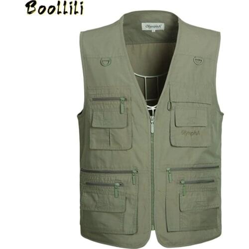6 Colors Large Size Quick-Drying Work Vest Mens Fishing Camping Sleeveless Jacket Outdoor Male Waistcoats with Many Multi Pocket