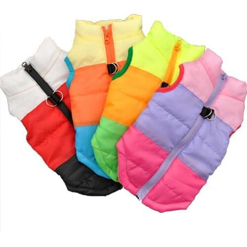 Dog Winter Coat Pet Clothes With Harness Warm Striped Windproof Puppy Jacket Vest Small Dogs Cats Chihuahua Yorkies Pets Outfit
