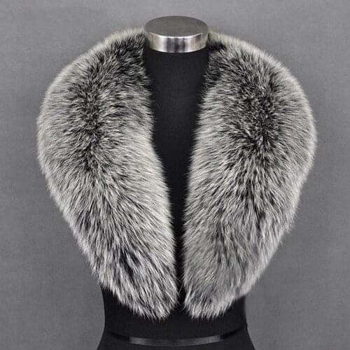 Winter 100% Natural Real Fox Fur Collar Fur Scarf 80CM-100CM Coat With fox Collar Neck Scarves collar