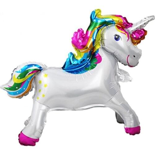 1pc Unicorn Party Decorations 3D Unicorn Walking Animal Foil Balloons Girls Birthday Theme Party Decor Party Favors