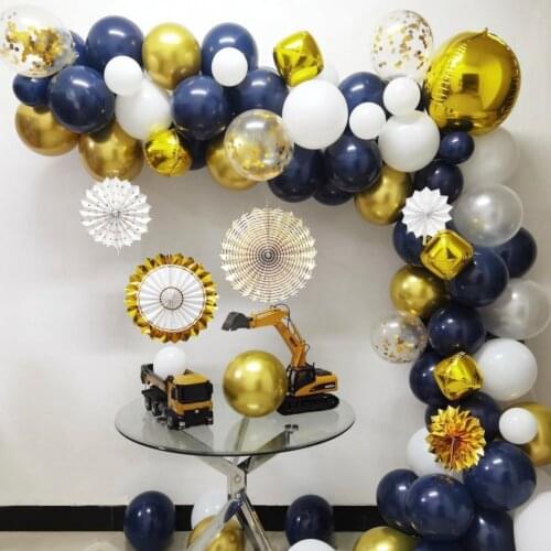 102pcsBalloon Arch Garland Star Night Blue Ink blue Navy balloon Chain Blue Globo Happy Birthday Party Wedding Baby shower Decor