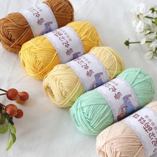 128 meter/Roll Milk Cotton Yarn for Knitting Hand Knitted Blanket Sweater Scarf Baby Doll Crochet Yarn 40g/Ball crochet threads