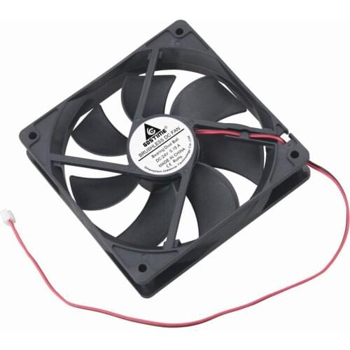 2 Pcs Gdstime 24V Dual Ball Bearing DC Brushless Cooling Fan 120mm x 25mm 120x120x25mm 0.15A 12025B 2-Wire PC Cooler 12cm