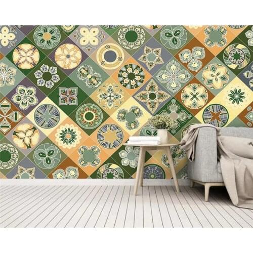 Beibehang Customized modern environmental papel de parede 3d wallpaper geometric mosaic art deco bar tooling sofa background