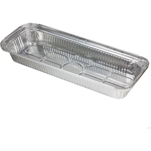 500pcs/lot 13.77"*5.3" Aluminum Foil Lunch Box Food Grade Night Market Disposable Barbecue Dinner Plate 1350ml