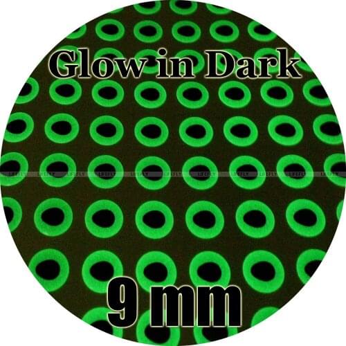 9mm 3D Glow in Dark / Wholesale 300 Soft Molded 3D Fish Eyes, Oval Pupil, Fly Tying, Jig, Lure Making
