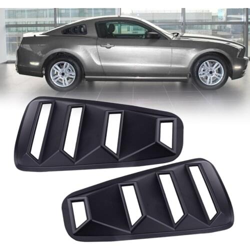 ABS 1 Pair 1/4 Quarter Side Window Louvers Scoop Cover Vent Fit for Ford Mustang 2005-2007 2008 2009 2010 2011 2012 2013 2014