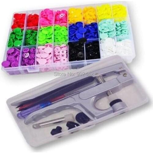 Free Shipping 50 Kits/lot KAM Press Plier DK-001 and Colorful Plastic KAM Snap Kit (1 kit = 1 box of snaps + 1 box of plier)