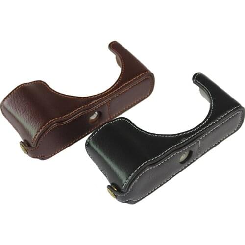 Real Genuine Leather case bag For Panasonic LX100 MarkII LX100M2 LX1002 II portable camera bag shell With Battery Opening