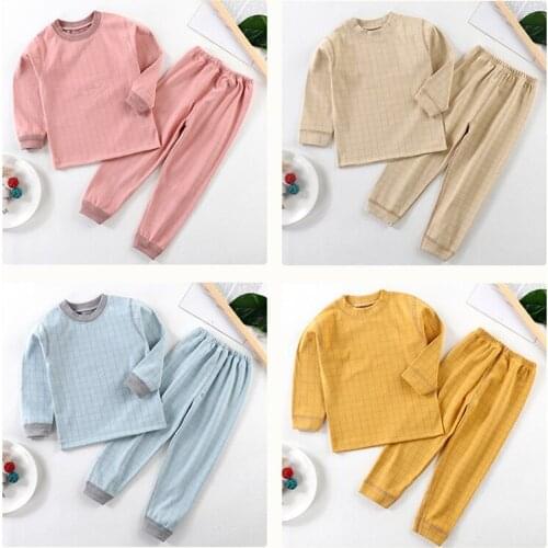 2Pcs Kids Pajama Sets Cotton Long Sleeve Clothing Set Spring Winter Child Pyjama Set Baby Girls Boys Sleepwear Sets