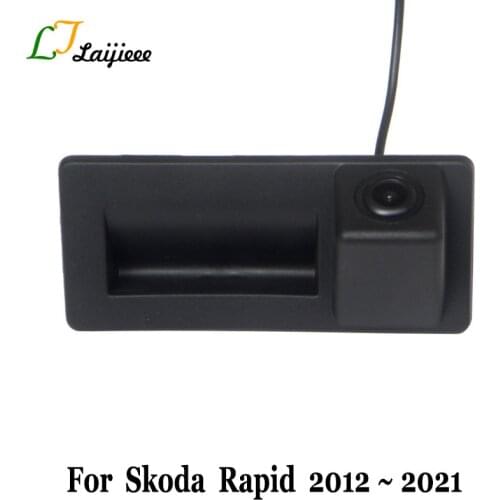 For Skoda Rapid 2013 2014 2015 2016 2017 2018 2019 2020 2021 Trunk Handle Reverse CAM / HD Car Rear View Backup Parking Camera