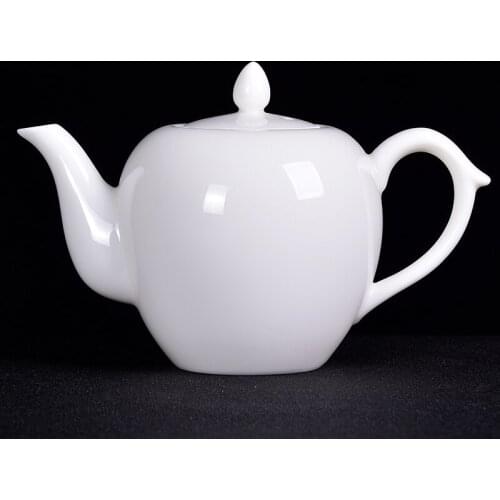 China white porcelain teapot mutton fat jade porcelain tea maker ceramic Kung Fu tea set household single pot filter screen