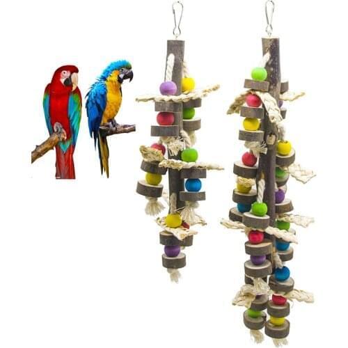 Natural Wood Bird Chewing Toys Blocks Parrot Tearing Toys Best for Finch Budgie Parakeets Love Bird Parakeet Cage Accessories
