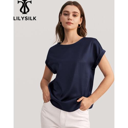Женские короткие футболки LILYSILK China At AliExpress