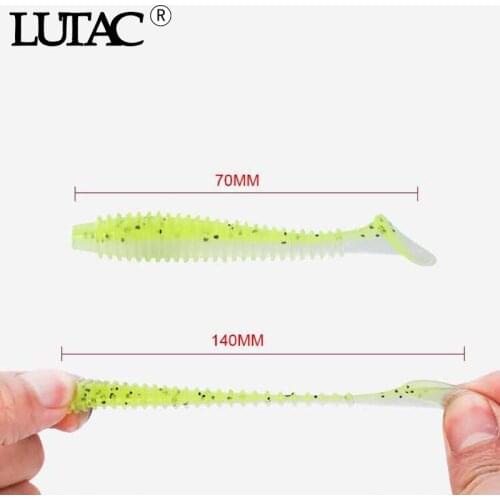 LUTAC Fishing Lures Soft Lure 7cm Wobblers Shiner Swimbait Silicone Soft Bait Double Color Carp Artificial