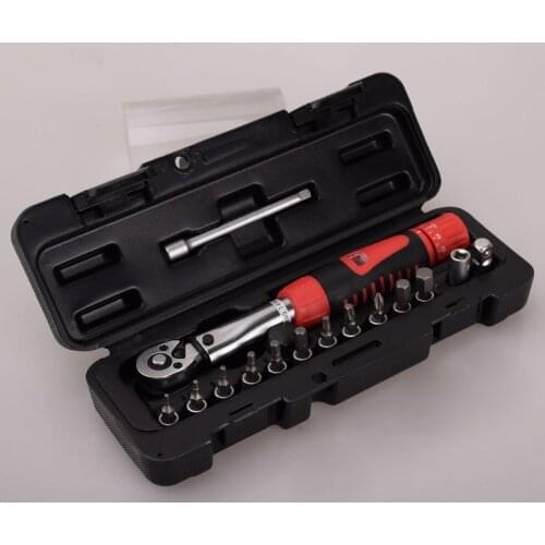 15pcs/set 2-24nm Bike Bicycle Torque Wrench Repair Tools Mechanical Ratchet Wrenches Bits Kit