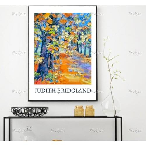 Judith Bridgland Landscape Poster, Bold Colorful, Home Decor Prints Wall Art Canvas Living Room Decoration Gift Floating Frame