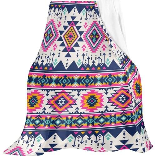 Boho Throw Blanket Vintage Colorful Bohemian Navajo Geometry Ethnic Tribal Soft Flannel Fleece Lightweight Blankets for Bed