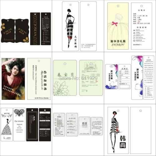 Clothing custom paper hang tag/garment printed tags/clothing labels/dress tags/cardboard paper tags/brand name 1000 pcs a lot
