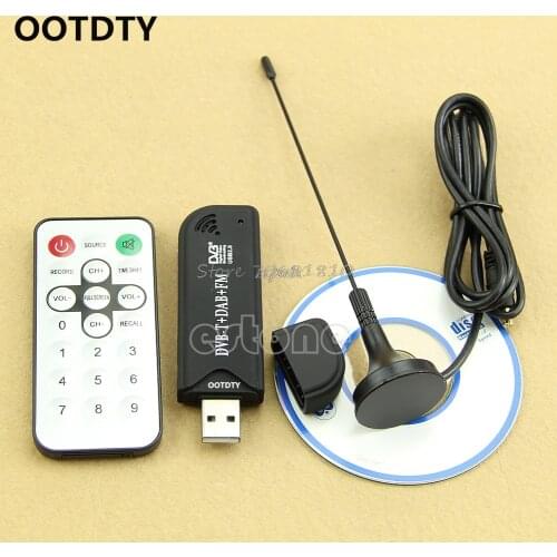 OOTDTY USB2.0 Digital DVB-T SDR+DAB+FM HDTV TV Tuner Receiver Stick HE RTL2832U+R820T