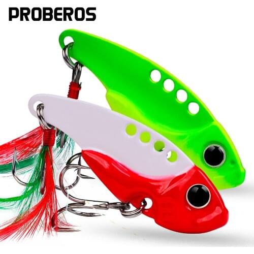 PROBEROS 1PC JIig Spoon Fishing Lures Fishing Bait 11g-0.39oz/5.5cm-2.17" Feather Hooks Shore Cast Metal Fishing Lures Tackle