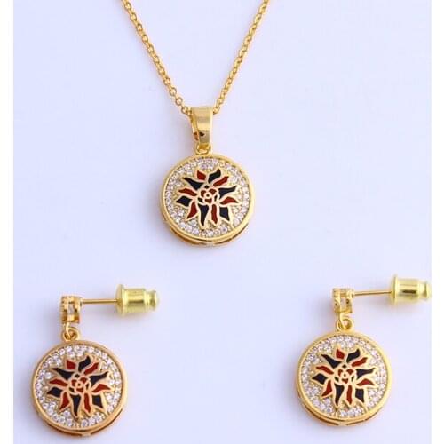Sale Set Copper Material Gold Jewelry Set Fashion Enamel Retro National Jewelry Set for Womens Party Gifts