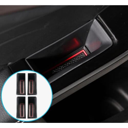 RUIYA Car Door Storage Barrel For Escape/Kuga 2020 Front Rear Door Storage Box Auto Interior Organize Accessories Red 4 Pcs