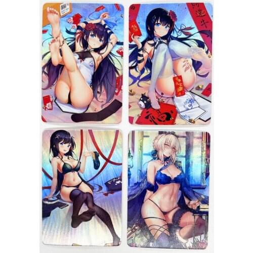 4pcs/set ACG Sexy Toys Hobbies Hobby Collectibles Game Collection Anime Cards