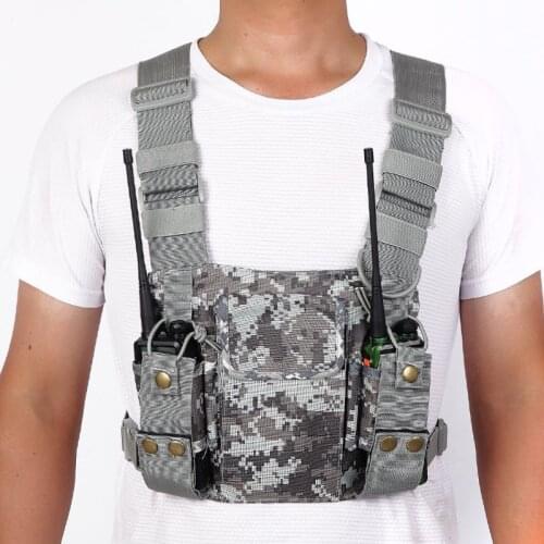 2021 Universal Radio Harness Chest Rig Vest Two Way Radio Holster Holder for Men and Women Rescue Camping Hiking New