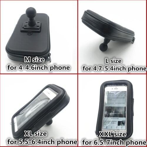 Waterproof Zipper Case with 1 inch Ball and Hole for Smart Phones and GPS