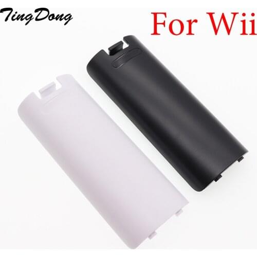 TingDong High quality For Nintendo Wii Remote Controller Battery Cover Replacement for Right Hand Back Pack Door (black & white)
