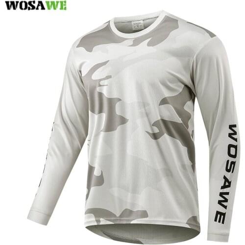 WOSAWE Downhill Jersey Mtb Jeresy Cycling Mountain Bike Maillot Ciclismo Quick Dry Jersey Men Outdoor Sportwear